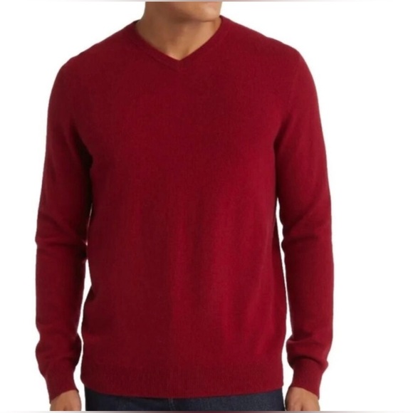 Rodd & Gunn Men’s Red 100% Extra Fine Merino Wool V-Neck Sweater Large - Picture 1 of 11